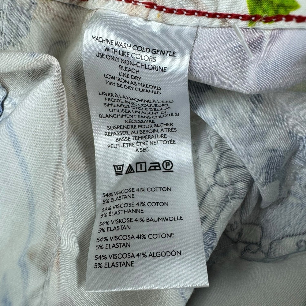 Anthropologie Colette Crop Wide-Leg Pants Sz 27 Maeve Floral Scarf Tapestry NWT - Picture 8 of 8